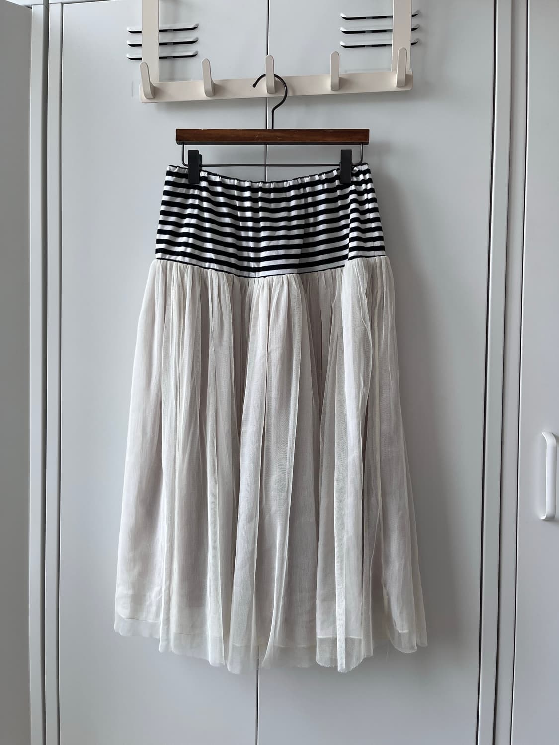 Vintage 줄무늬 레이어드 샤 스커트 플리츠 상품이미지5