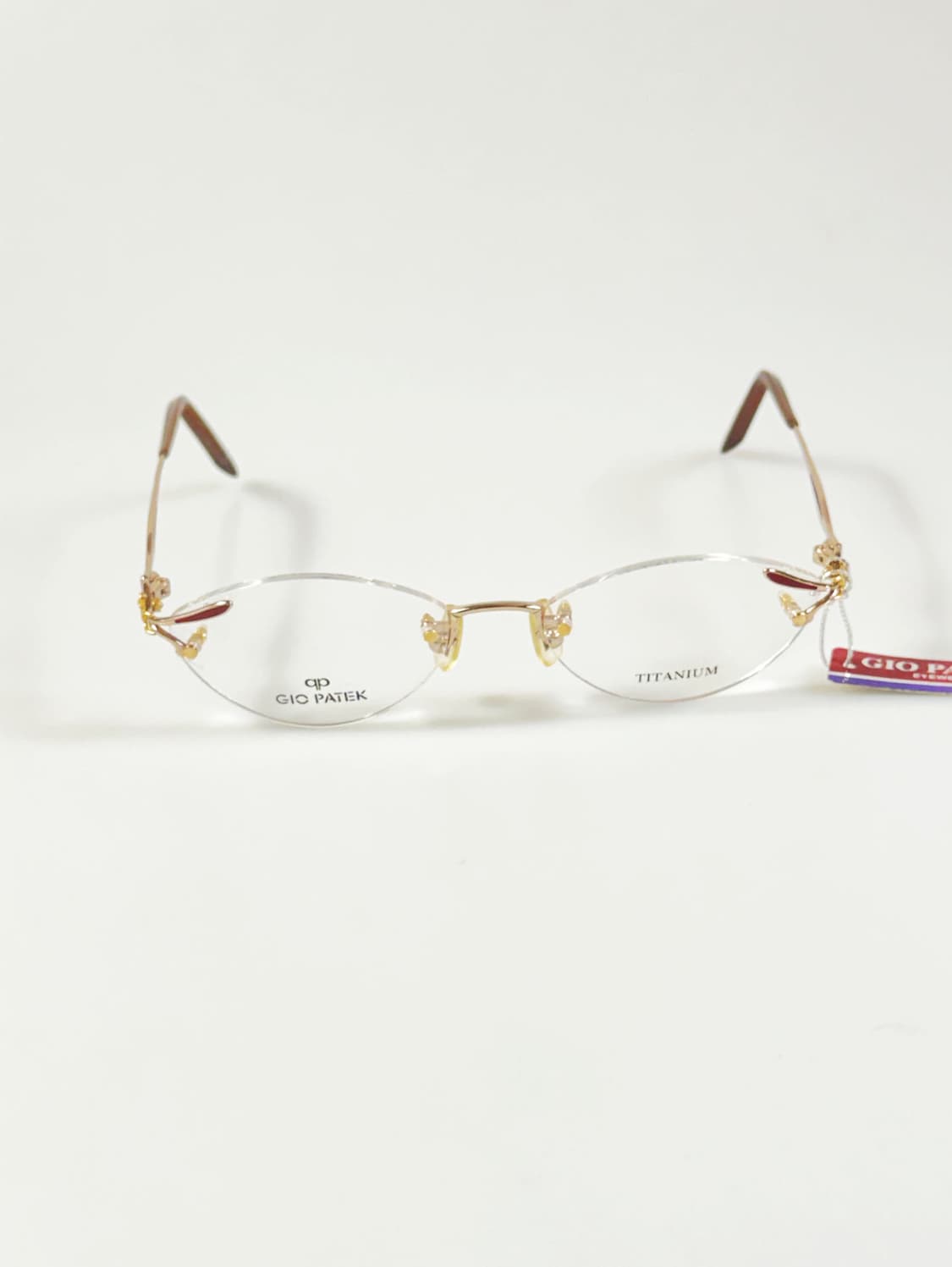 GIO PATEK 골드 티타늄 오벌 무테 빈티지 안경 상품이미지1