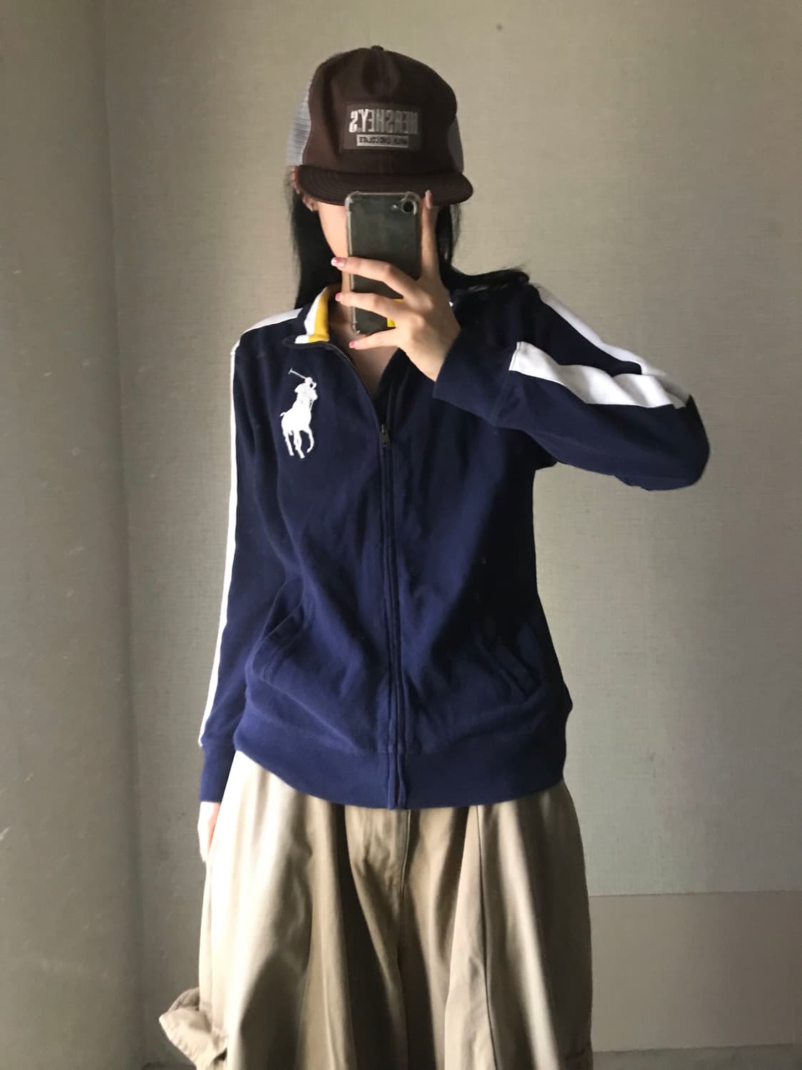 폴로 네이비 빅포니 코튼 집업 상품이미지5