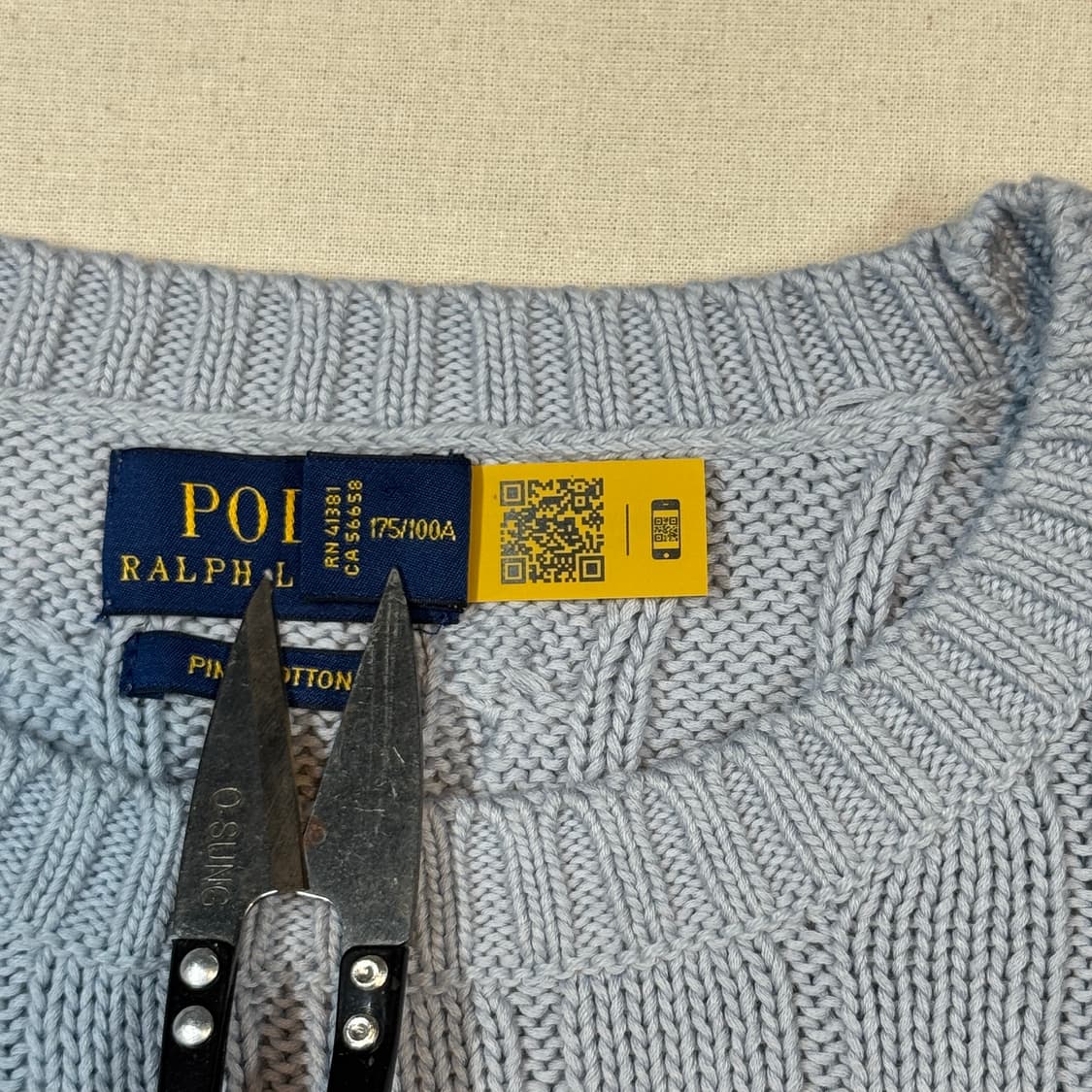 XL) 폴로 랄프로렌 케이블 반팔 니트 하늘색 상품이미지7