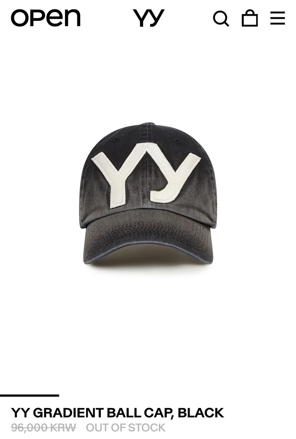 오픈와이와이 GRADIENT BALL CAP 상품이미지1