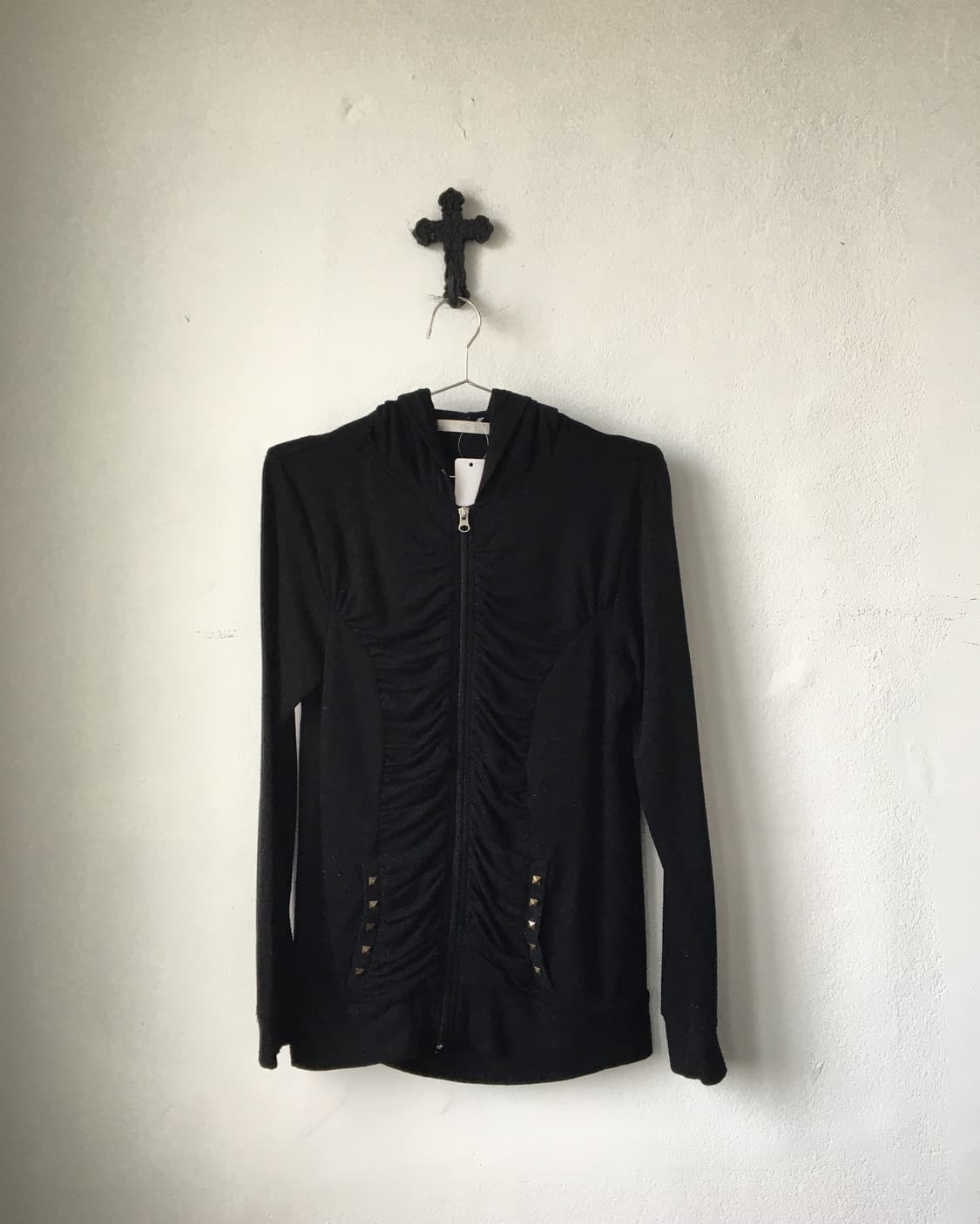 Shirring stud point hood zip up 상품이미지2