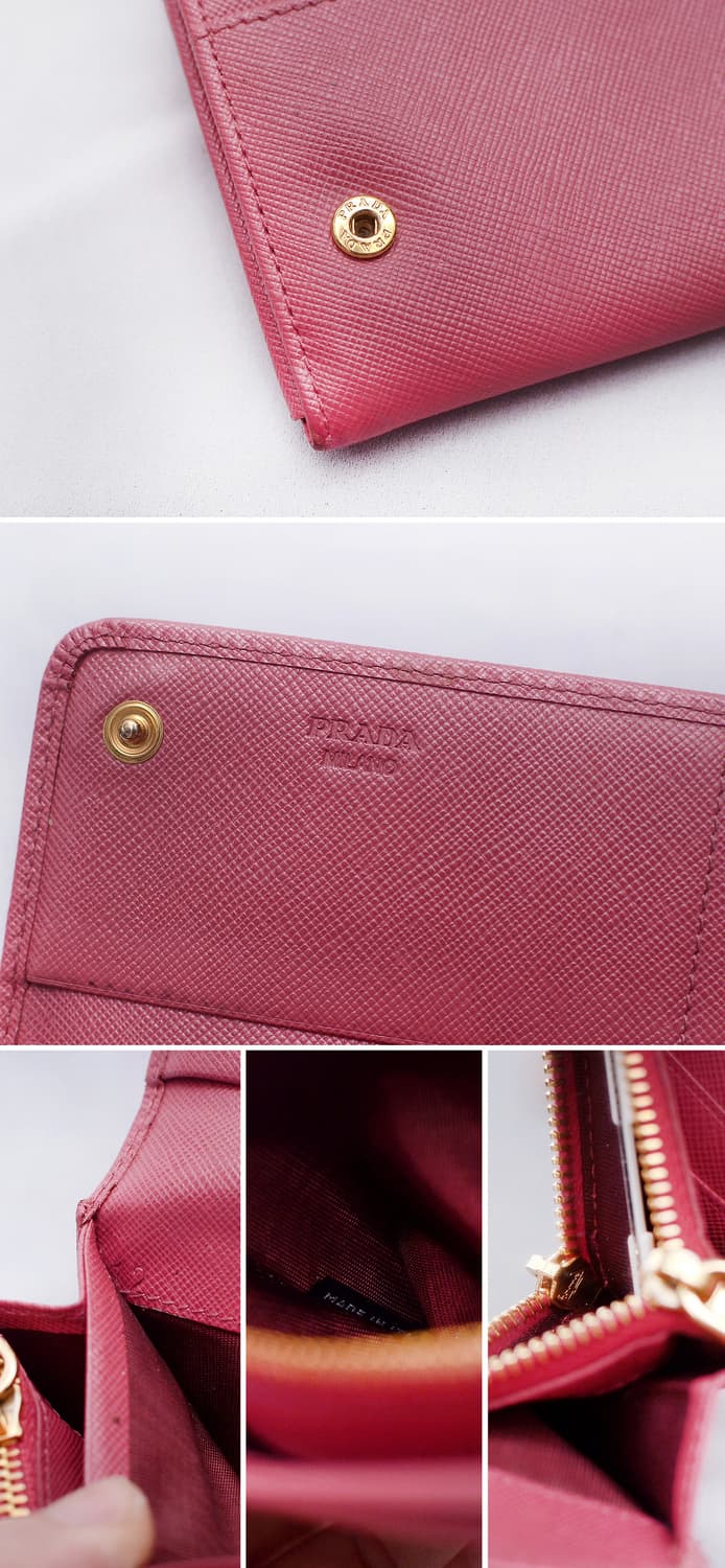 프라다 (PRADA) 사피아노 리본 피오니 핑크 플랩 장지갑 상품이미지10