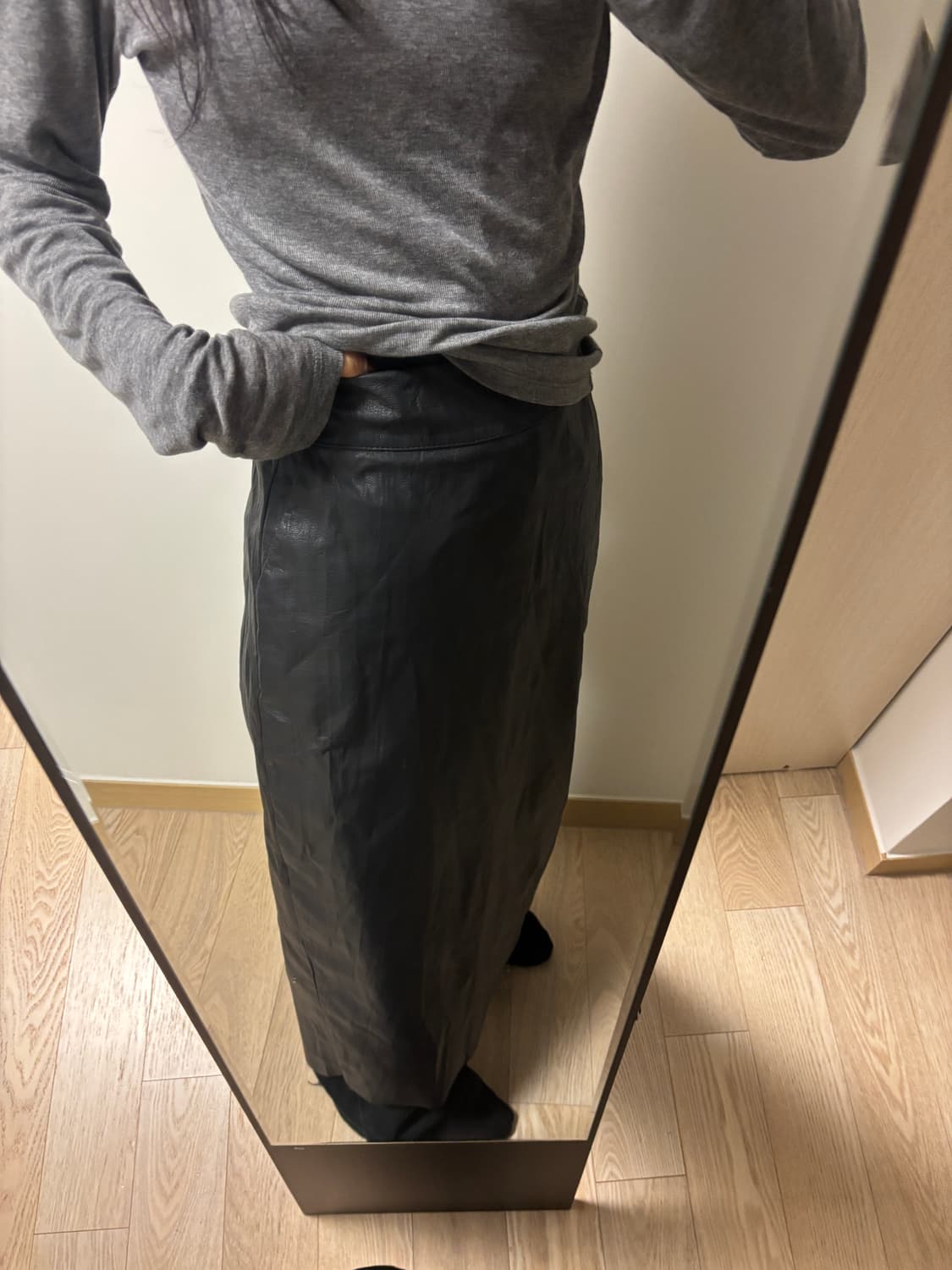 빈티지 레더 스커트 상품이미지2