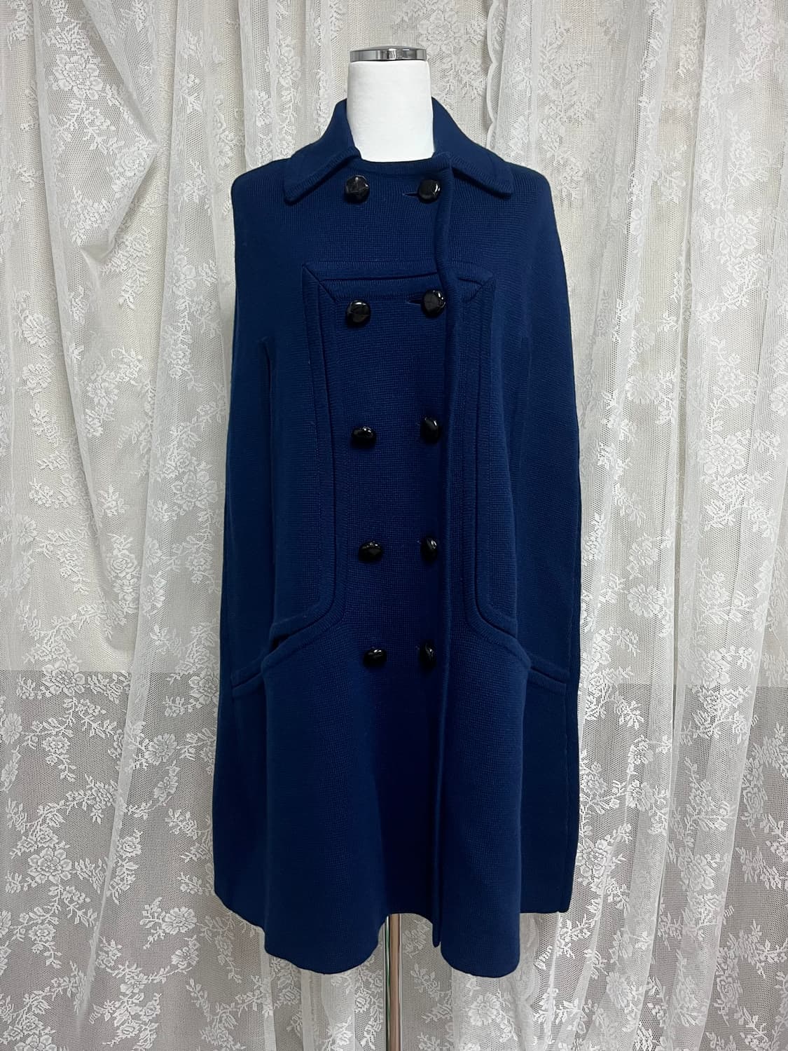 F) 소니아리키엘 케이프 코트 네이비 상품이미지1