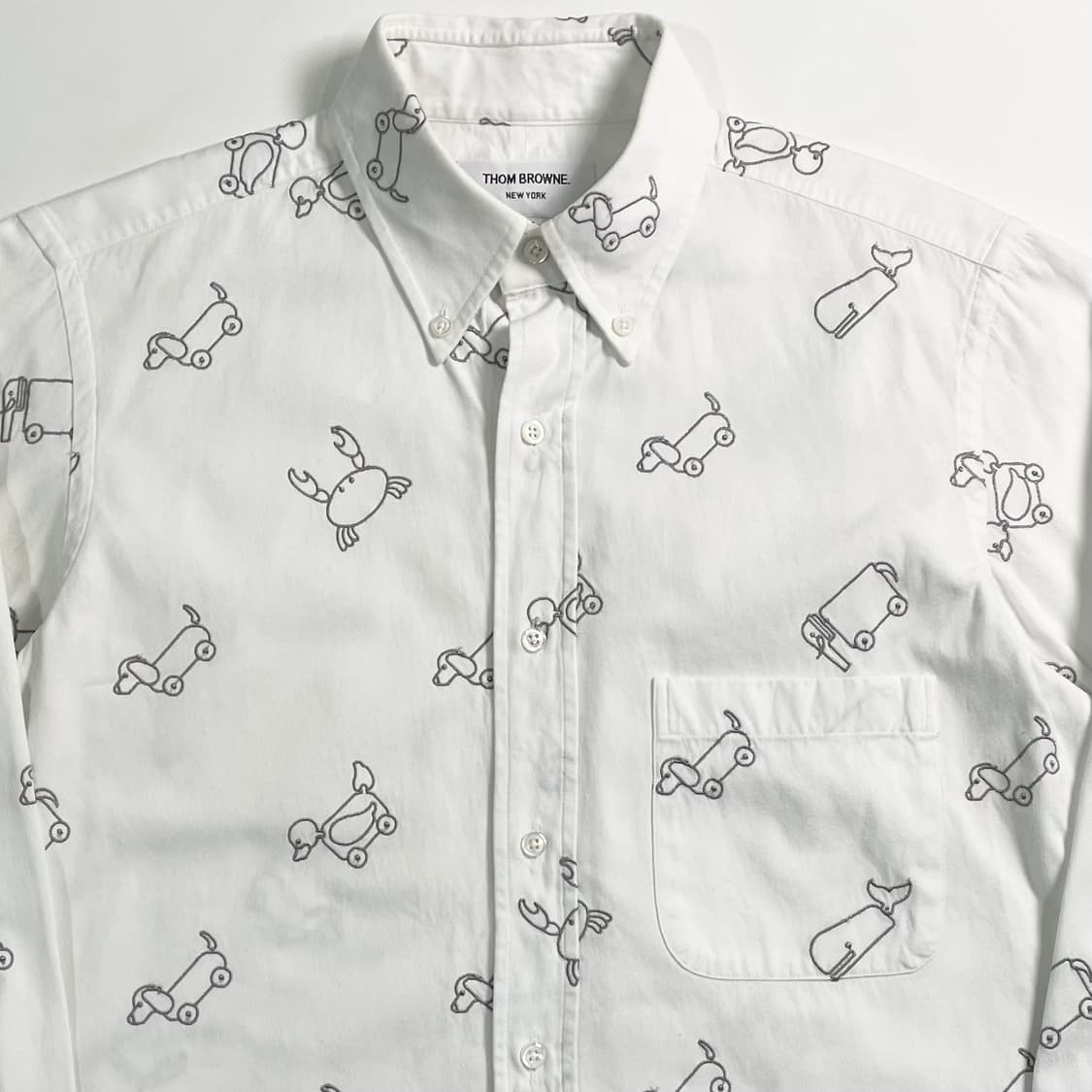 톰브라운 자수 옥스포드 화이트 셔츠 상품이미지2