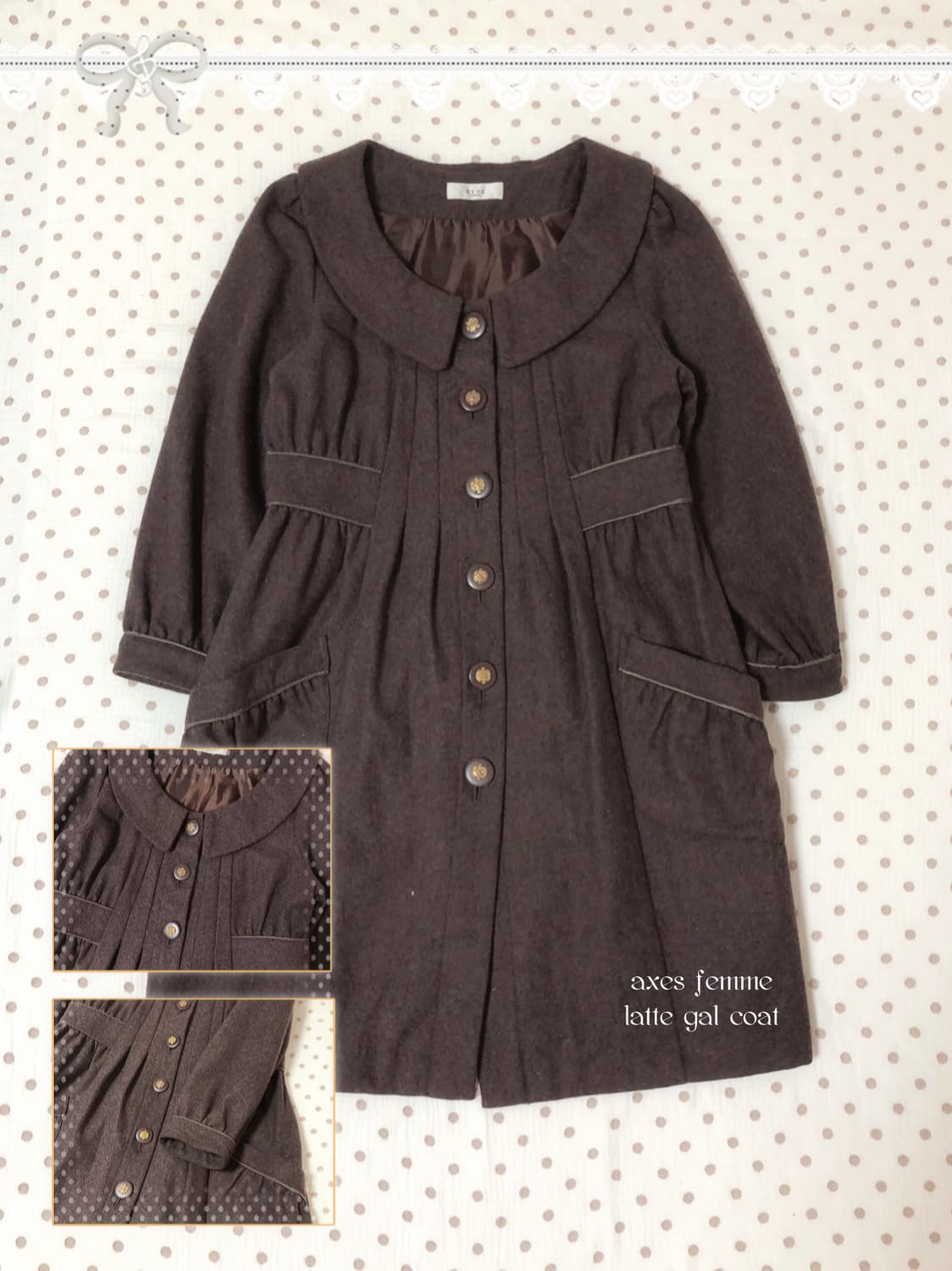 빈티지 엑시즈팜 초코 라떼갸루 코트 상품이미지1