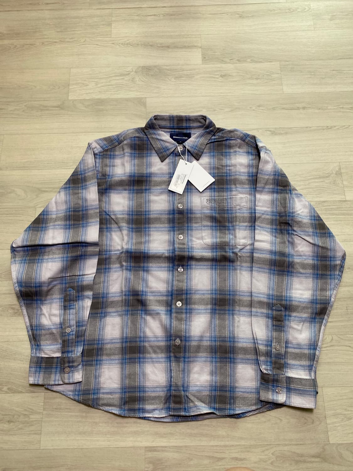 디스이즈네버댓 Shadow Plaid 플란넬 체크 셔츠 블루 그레이 L 상품이미지1