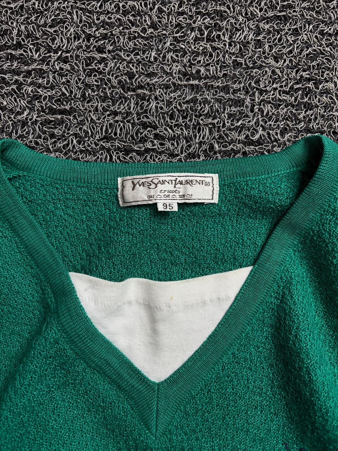90s YSL 입생로랑 자수로고 아카이브 미니멀 부클레 니트 1987 상품이미지3