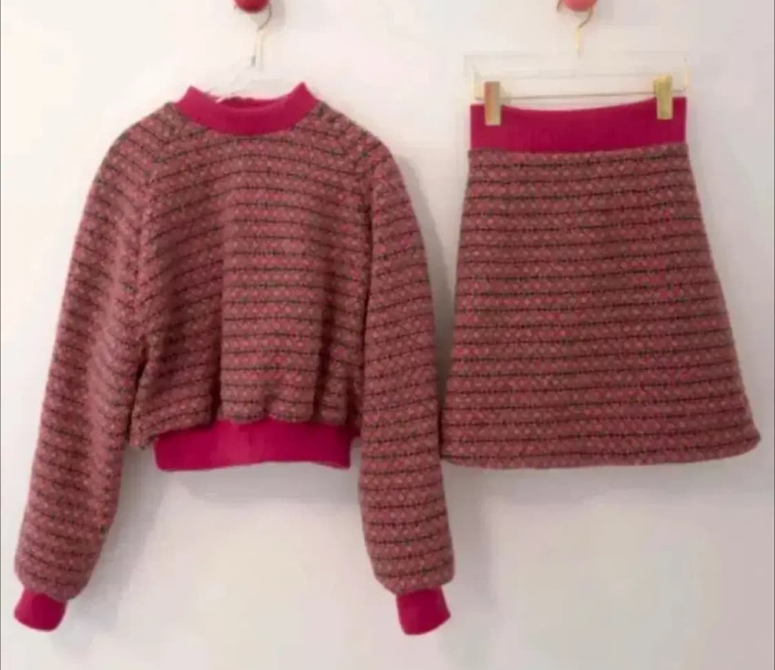 플레따 자카드 핑크 셋업 S 상품이미지4