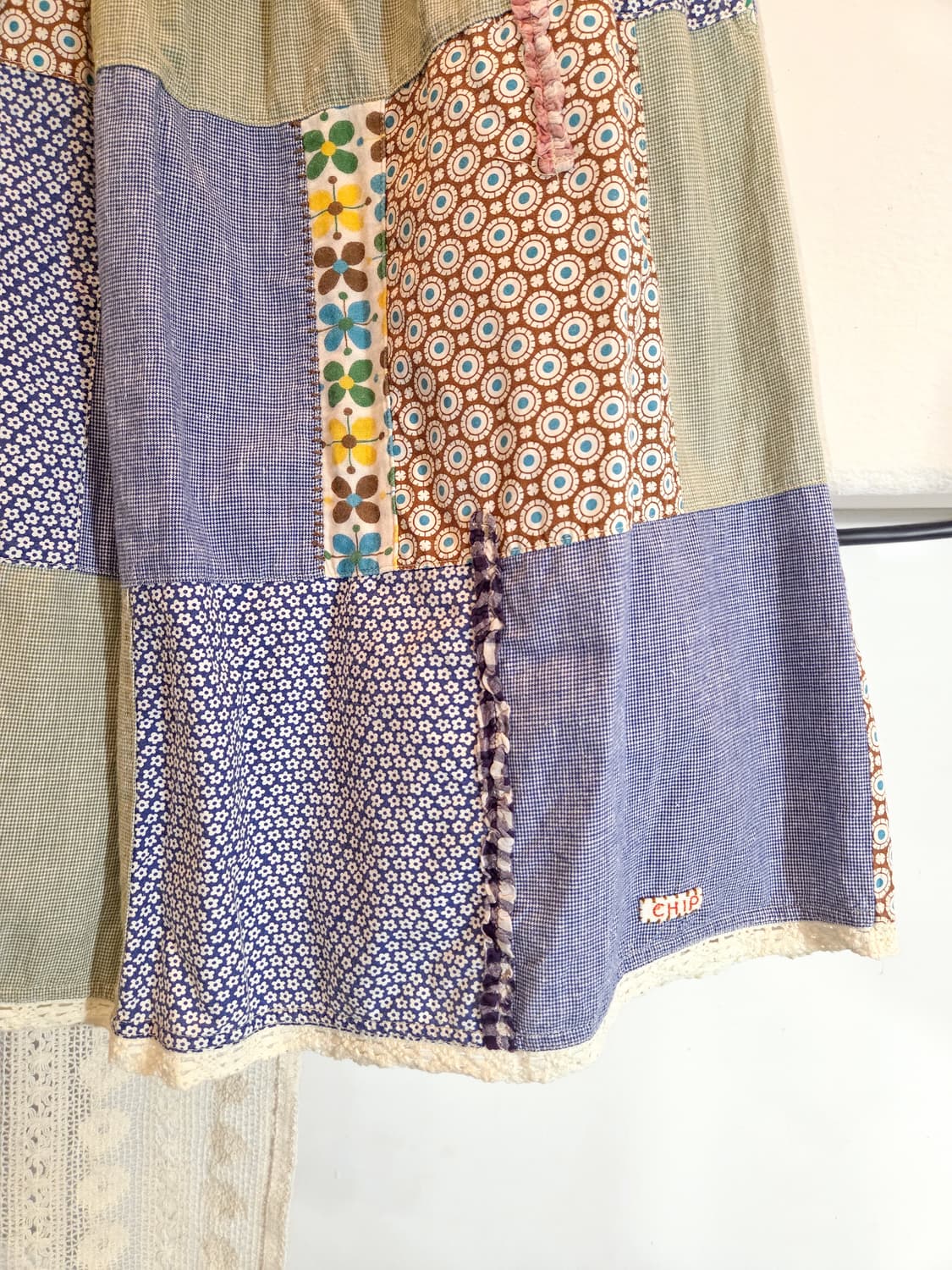 조각 패치워크 미디 스커트 상품이미지3