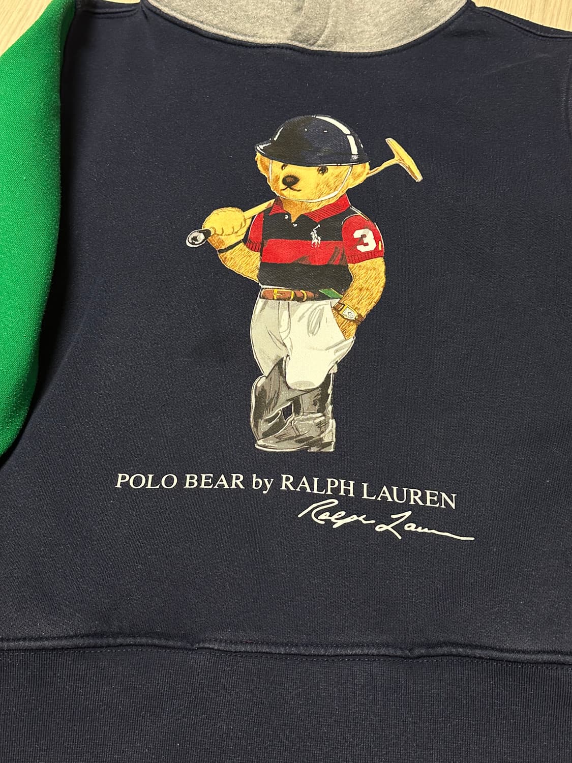 폴로 랄프로렌 신형 QR 보이즈 베어 컬러블록 후드티 상품이미지4