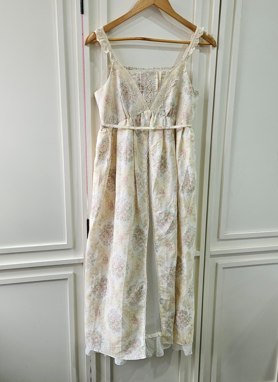 엑시즈팜(axes femme) 플라워 레이스 쉬폰 롱 원피스 상품이미지1