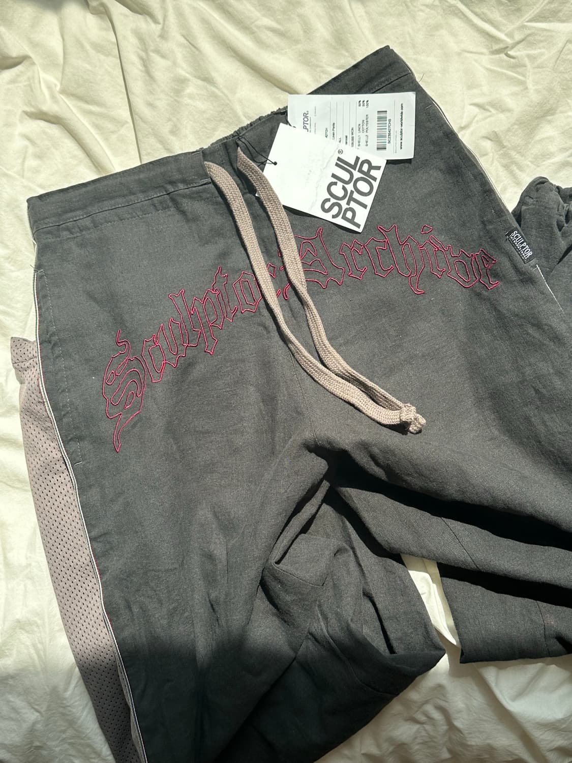 (단종)스컬프터 Mesh Linen Pants Charcoal 판매 상품이미지4