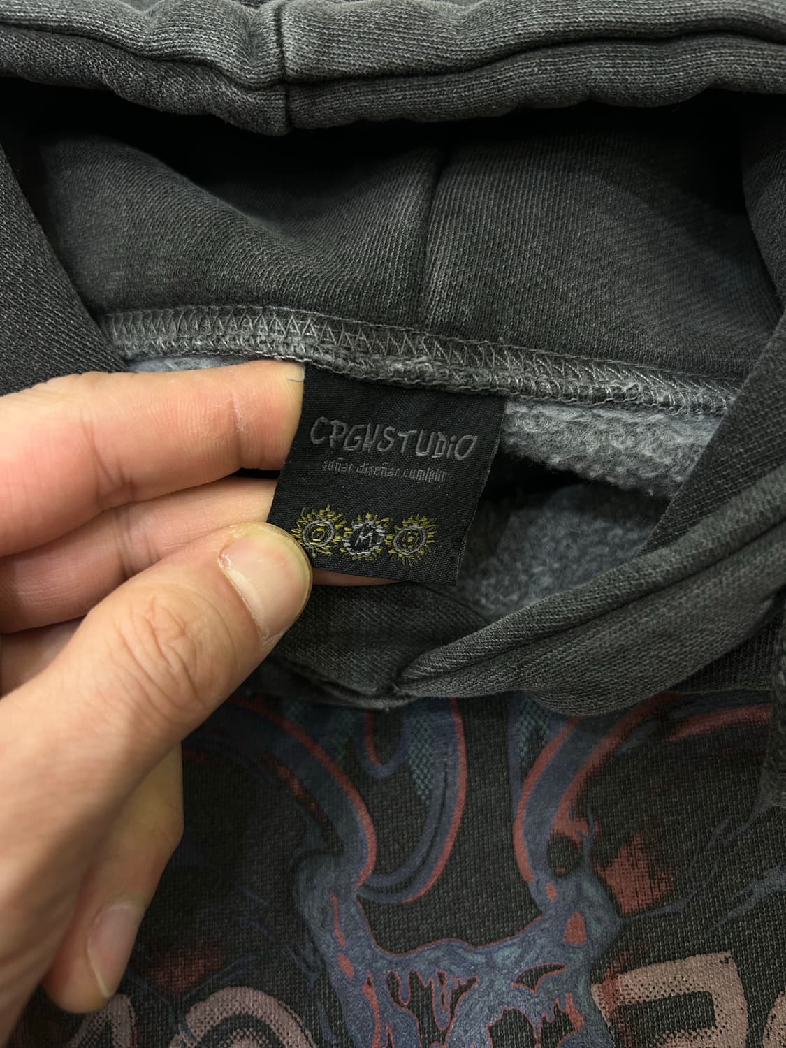 [실측XL]꼼파뇨 오버핏 홉피 피그먼트 후드/기모 상품이미지5