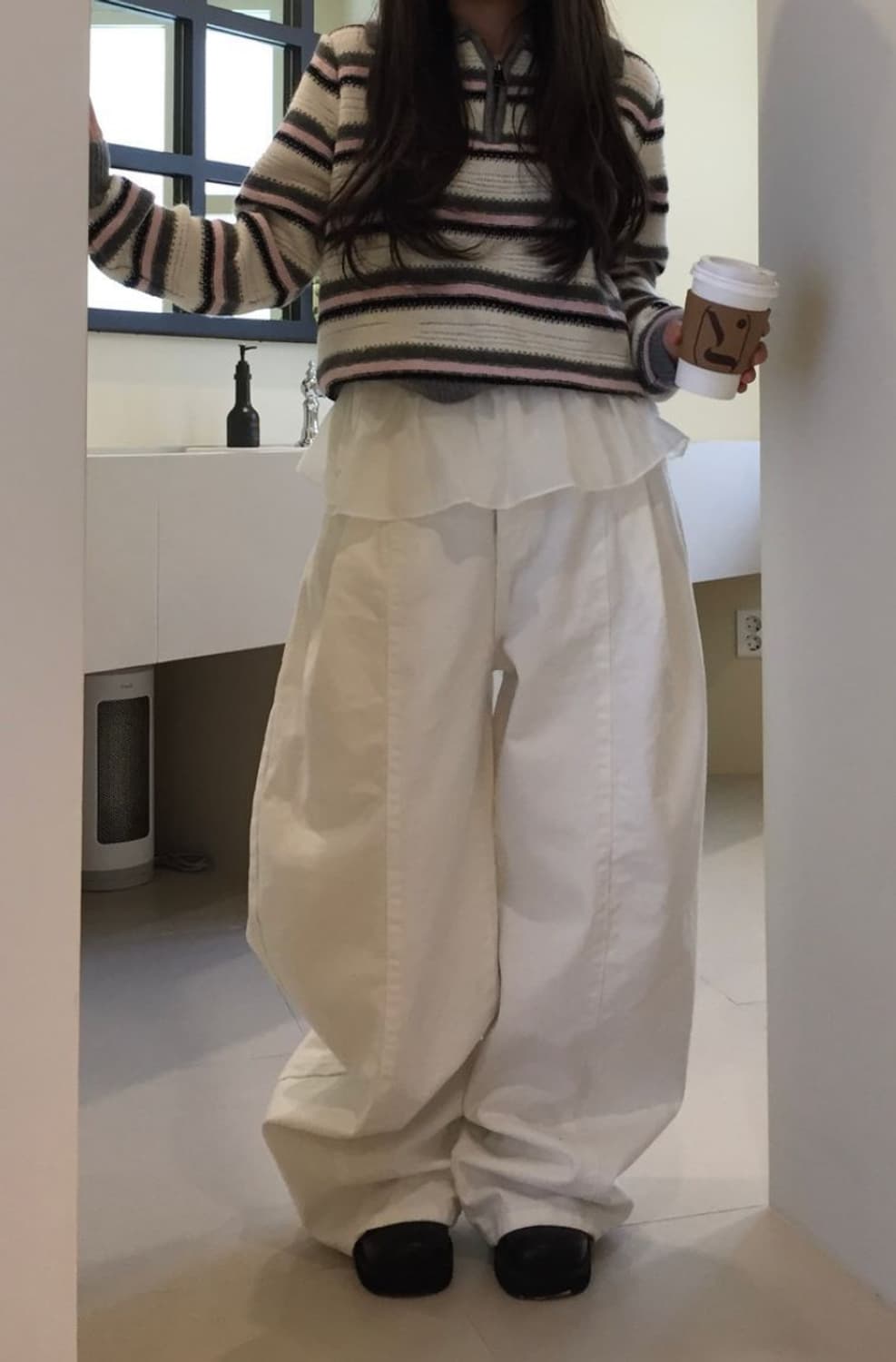 디벨롭 화이트 벌룬코튼팬츠 s 새상품 상품이미지2