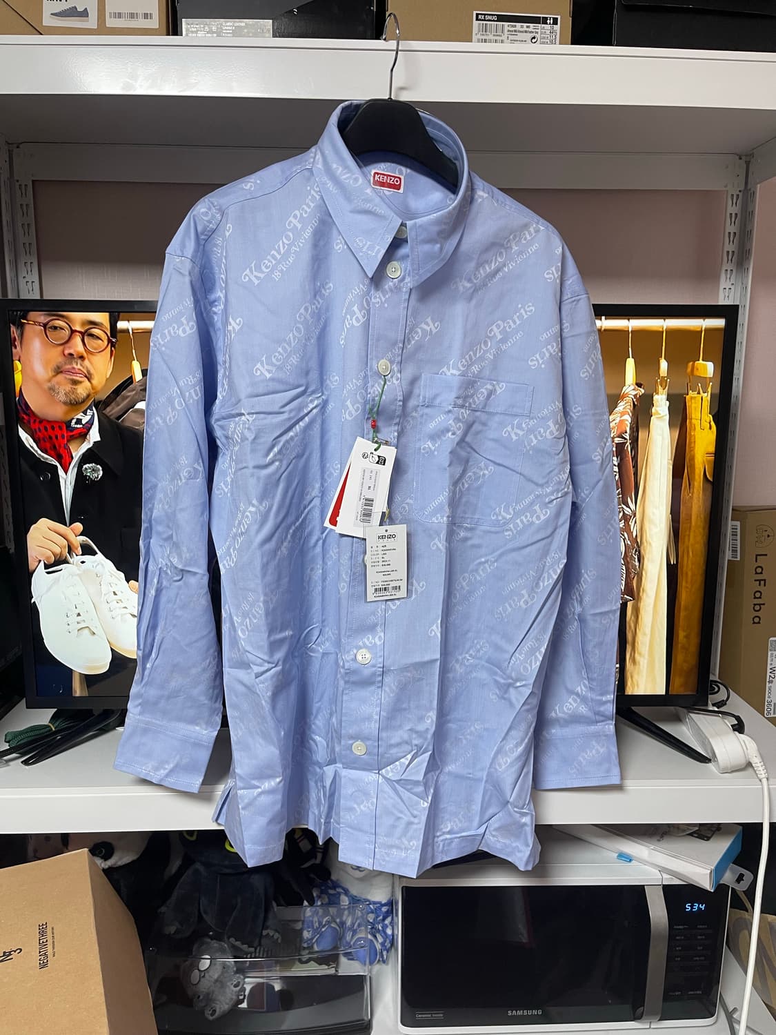 KENZO x 베르디 겐조 파리 프린팅 옥스퍼드 셔츠 상품이미지1