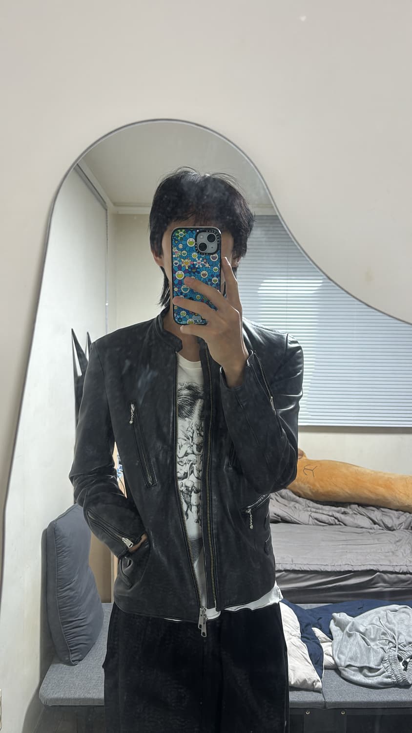 (예약중)넘버나인 레더 볼체인 라이더 가죽자켓 2사이즈 상품이미지2