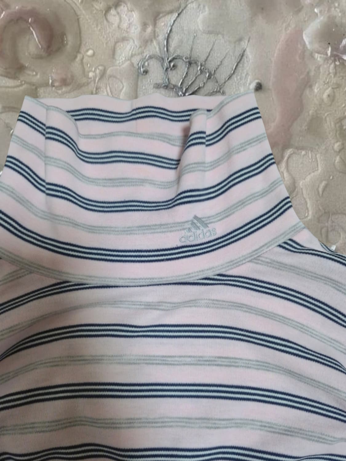 빈티지 아디다스 핑크 스트라이프 목폴라 긴팔 티셔츠 딸기우유 회핑 상품이미지2