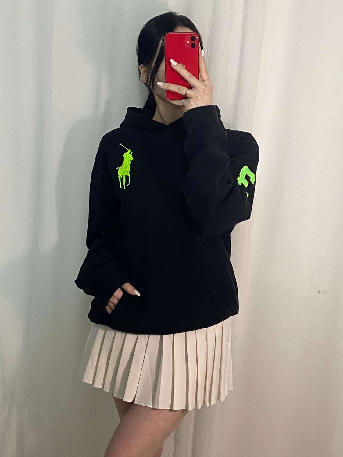 폴로 빅포니 블랙 후드티 상품이미지1