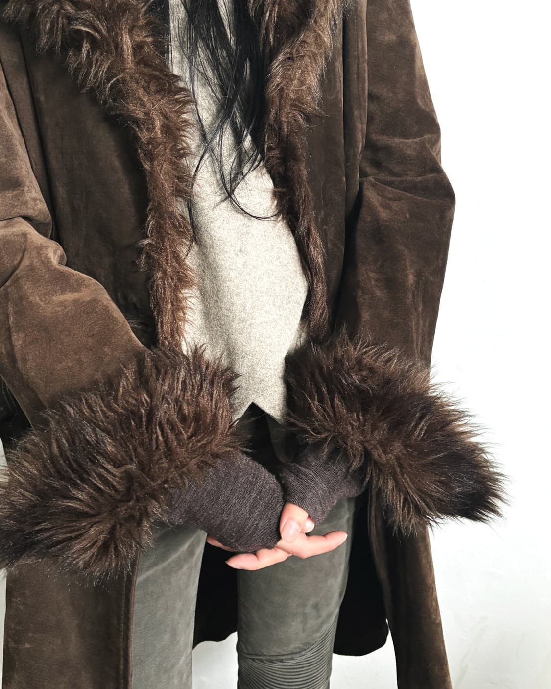 morgan vkei fur & suede overcoat 상품이미지5