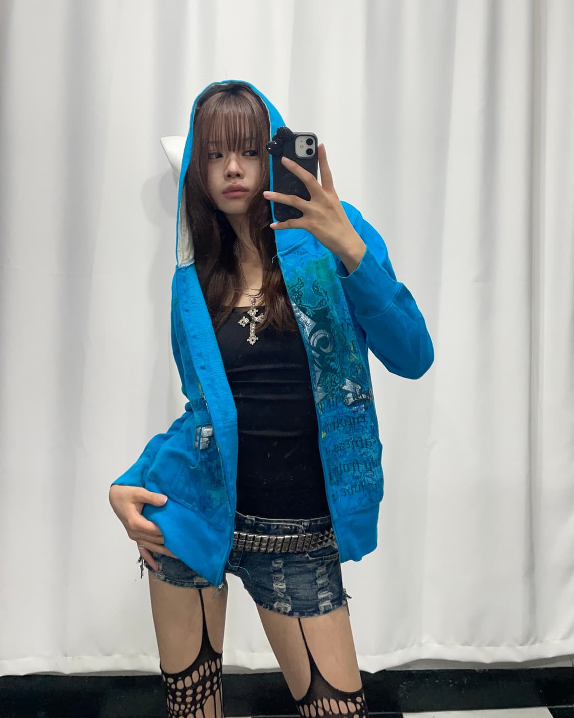 🎸블루 프린팅 후디🎸 상품이미지2