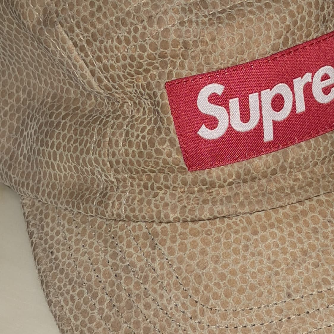 슈프림 베이지 뱀피 캠프캡 상품이미지2