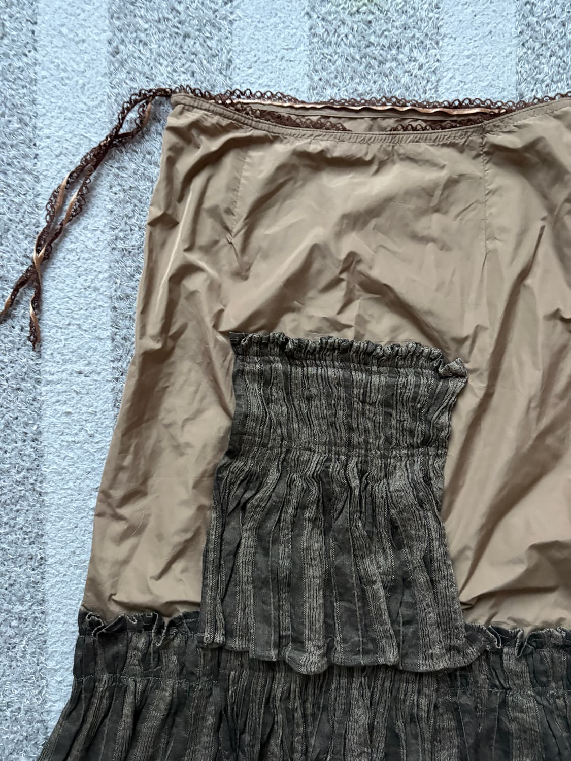 빈티지 스모킹 티어드 스커트 상품이미지2