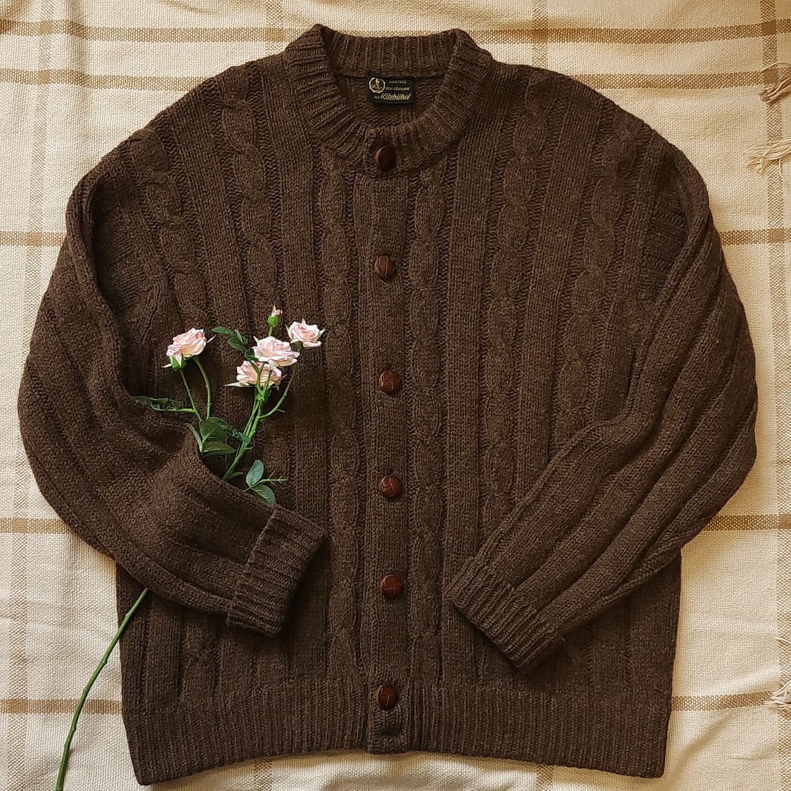 90s 프렌치 핸드메이드 울 가디건 유럽 헤비울 스웨터 빈티지 니트 xl 상품이미지2