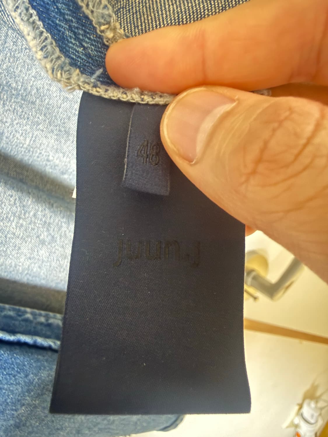 준지 데미지 데님 셔츠 오버핏 블루 48(M)사이즈 팝니다. 상품이미지3