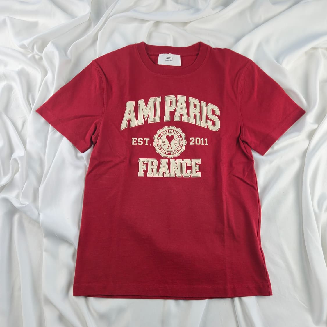 AMI 아미 파리스 레드 반팔 티셔츠 [BCFS8446_1397] 상품이미지3
