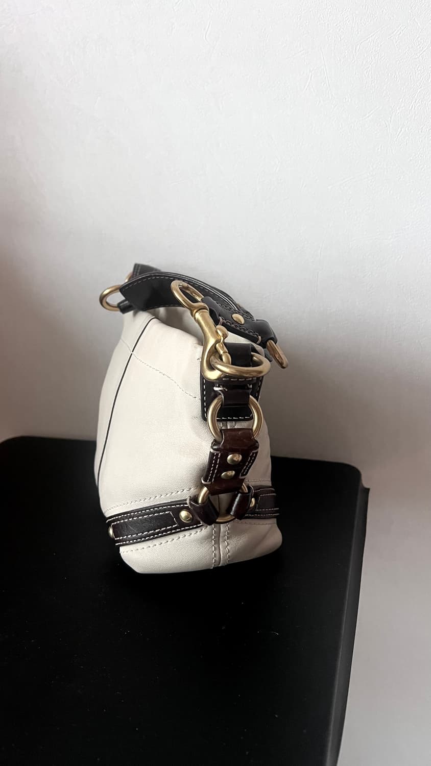 90s coach carly carmel 코치 카멜 브라운 레더 숄더백 상품이미지7