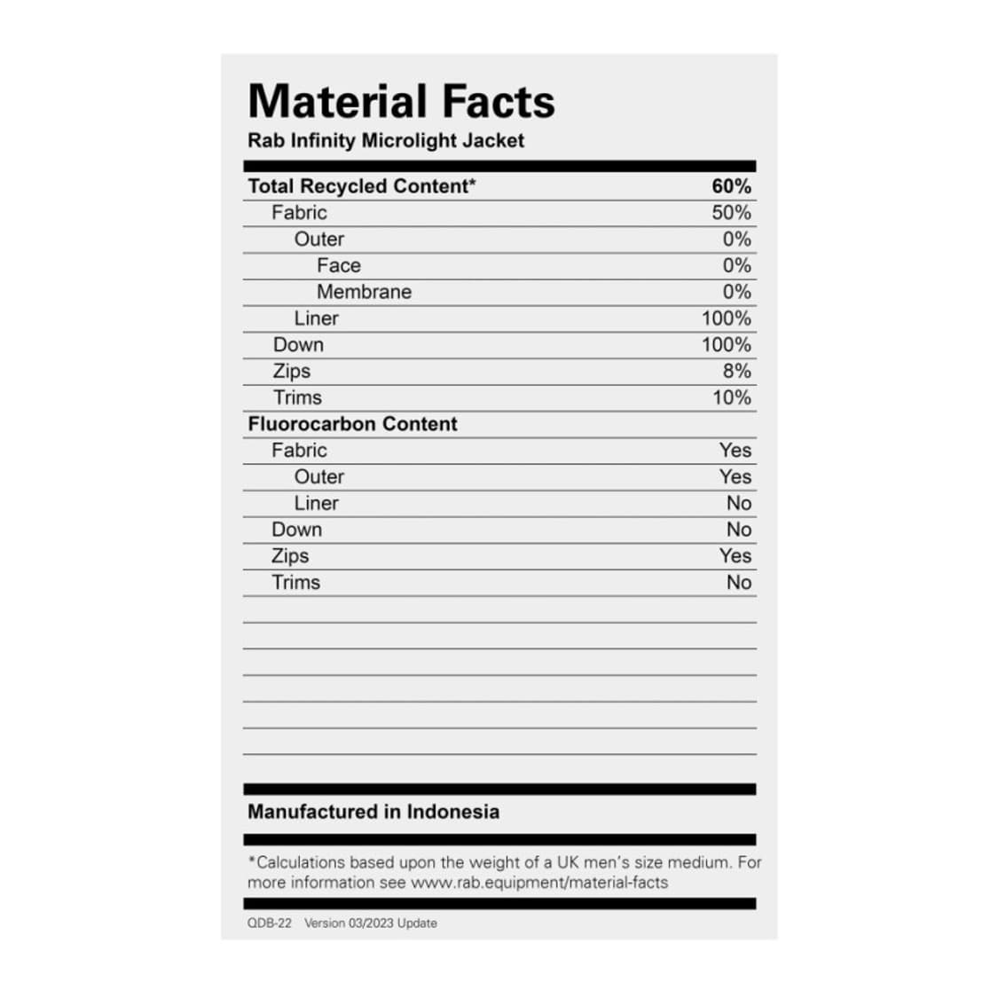 Rab 인피니티 마이크로라이트 다운자켓 S 상품이미지4
