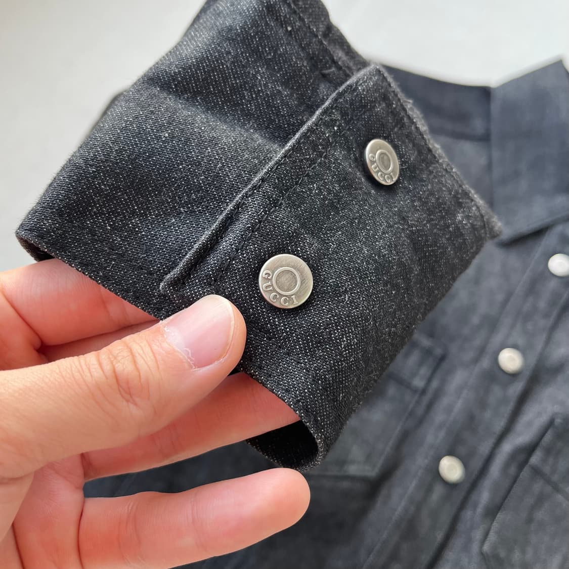 90s 구찌 워시드 데님 셔츠 상품이미지6