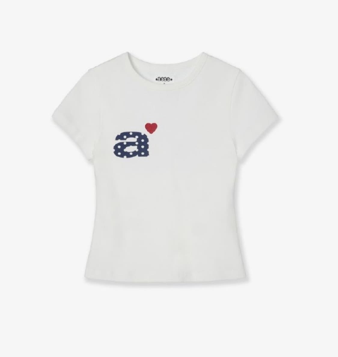 aeae 에이이에이이 DOT SMALL LETTER TEE [WHITE] 상품이미지1