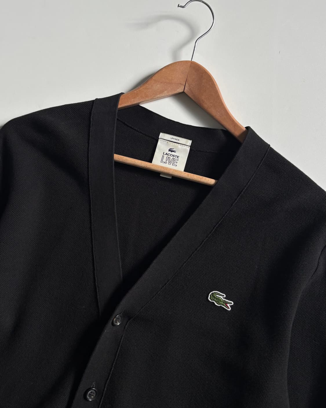 Lacoste 라코스테 블랙 로고 브이넥 가디건 상품이미지2