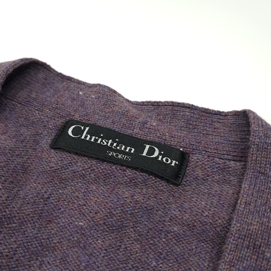 CL871 L 디올 90s 일본판 멜란지 퍼플 브이넥 니트 조끼 상품이미지3