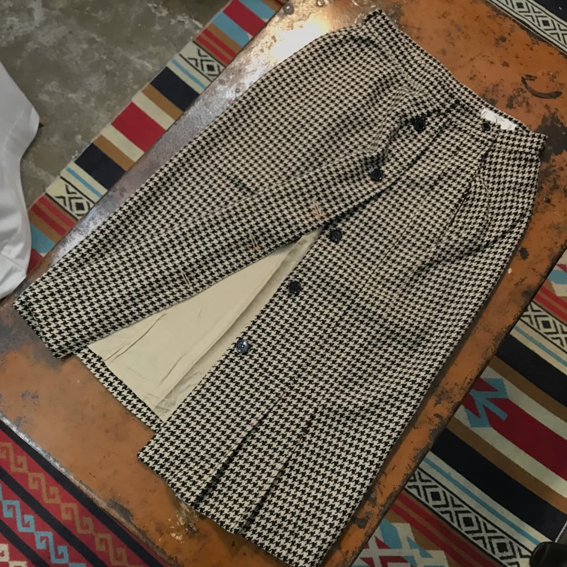 90s 발렌티노 하운드투스 패턴 버튼 미디 스커트 허리 29 사이즈  상품이미지5