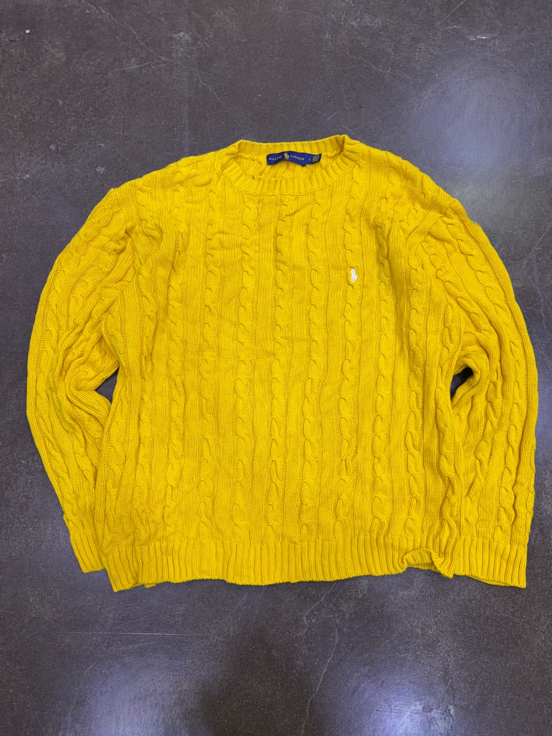폴로 랄프로렌 클래식 케이블 니트 옐로우 여성 L 상품이미지1