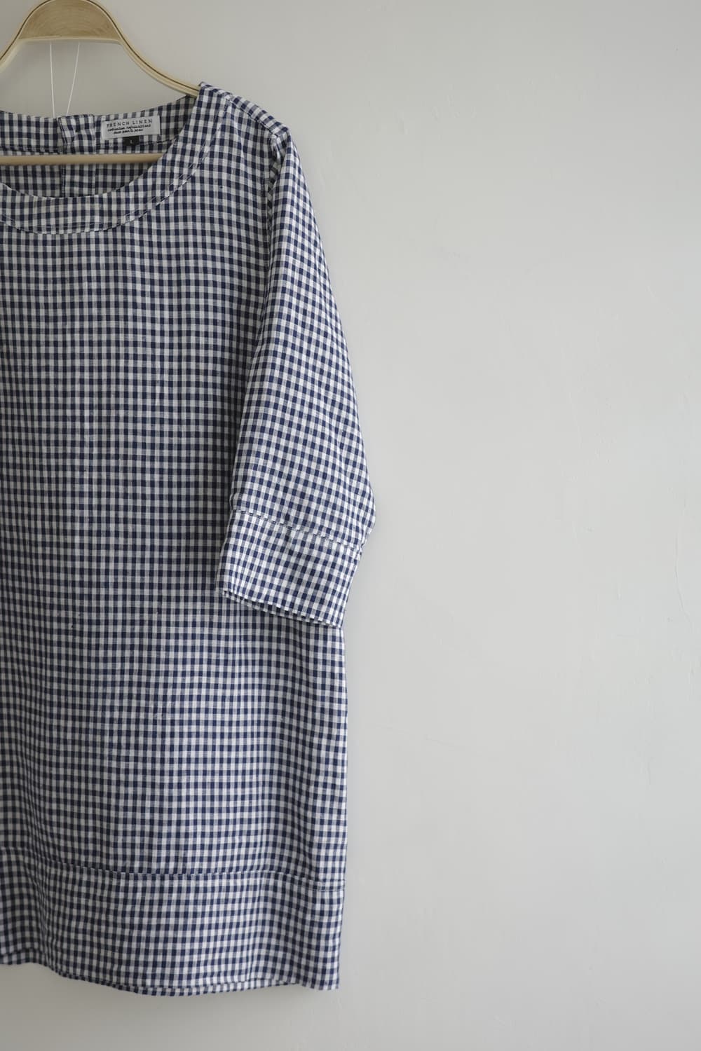 FRENCH LINEN 네이비 체크 원피스 상품이미지2