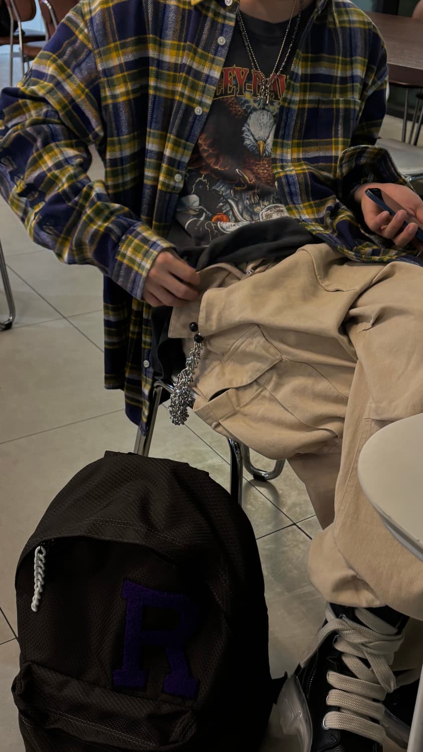 L ] 25ss 슈프림 올드 잉글리쉬 플란넬 셔츠 네이비 상품이미지2