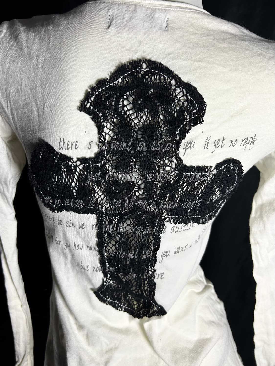 navana black lace cross unbal sleeve 상품이미지2