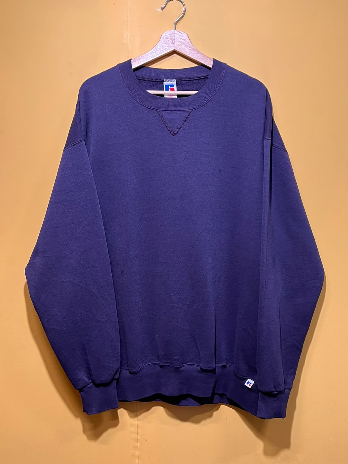 90's [XL] 러셀 애슬레틱 무지 스웻셔츠 퍼플 크루넥 빈티지 상품이미지1