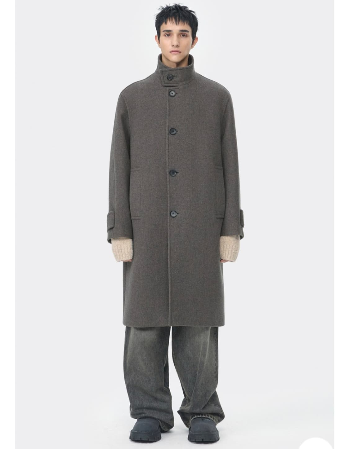 커스텀멜로우 WoolHighneck Coat 코트 브라운 상품이미지1