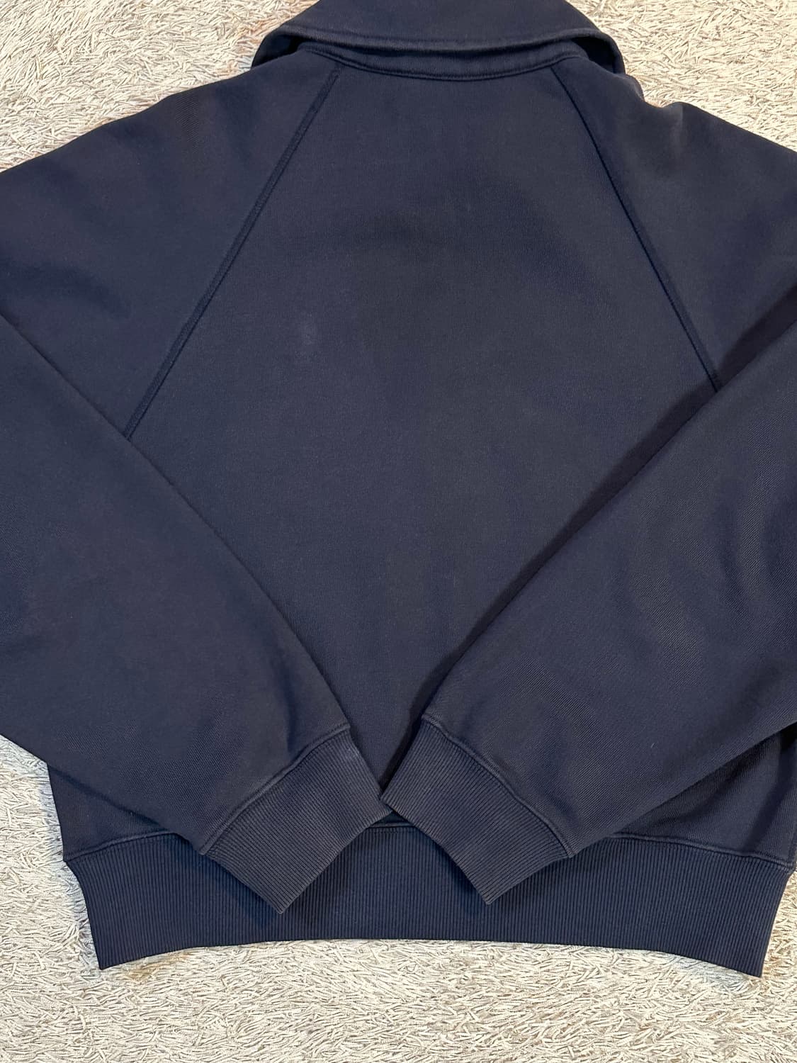 렉토 RECTO 시그니처 로고 하프 반집업 맨투맨 네이비 상품이미지5