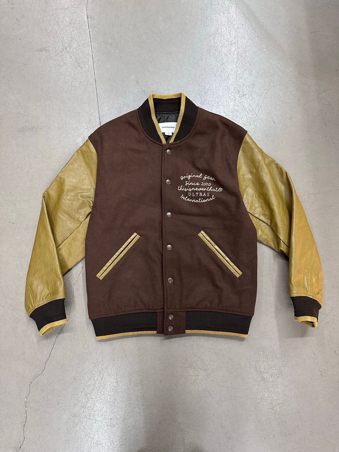 🔥thisisneverthat 레더 슬리브 바시티 자켓 S🔥 상품이미지3