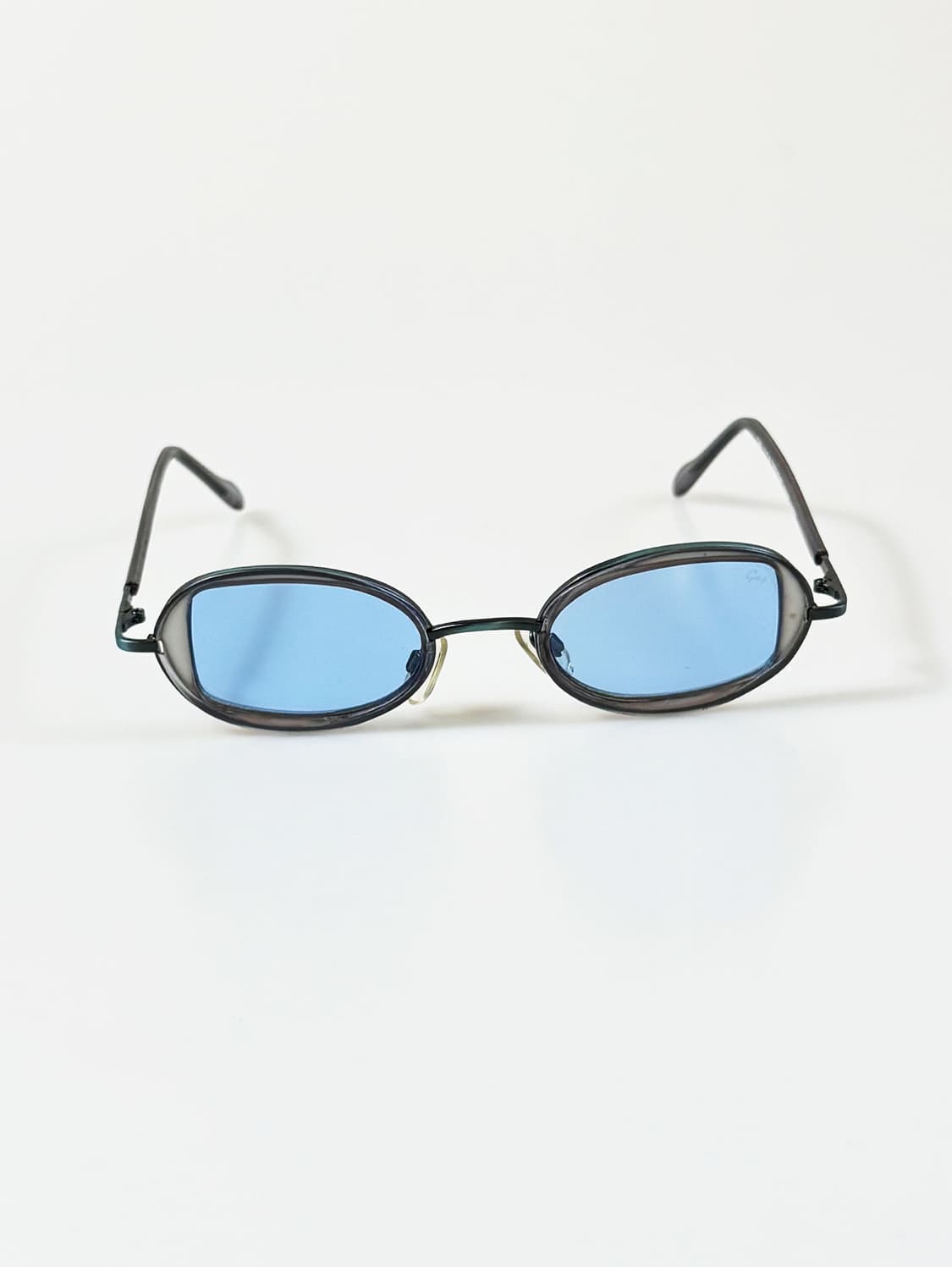 90s 오벌 콤비네이션 프레임 블루 틴트 빈티지 선글라스 상품이미지1