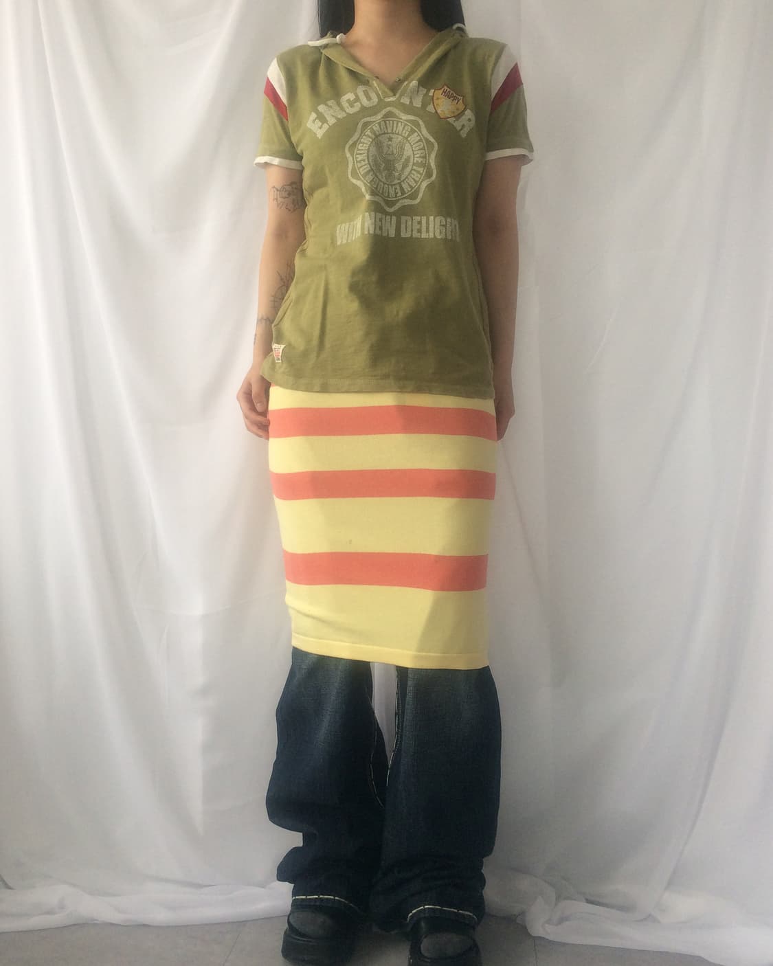 Stripe pattern midi skirt 상품이미지6