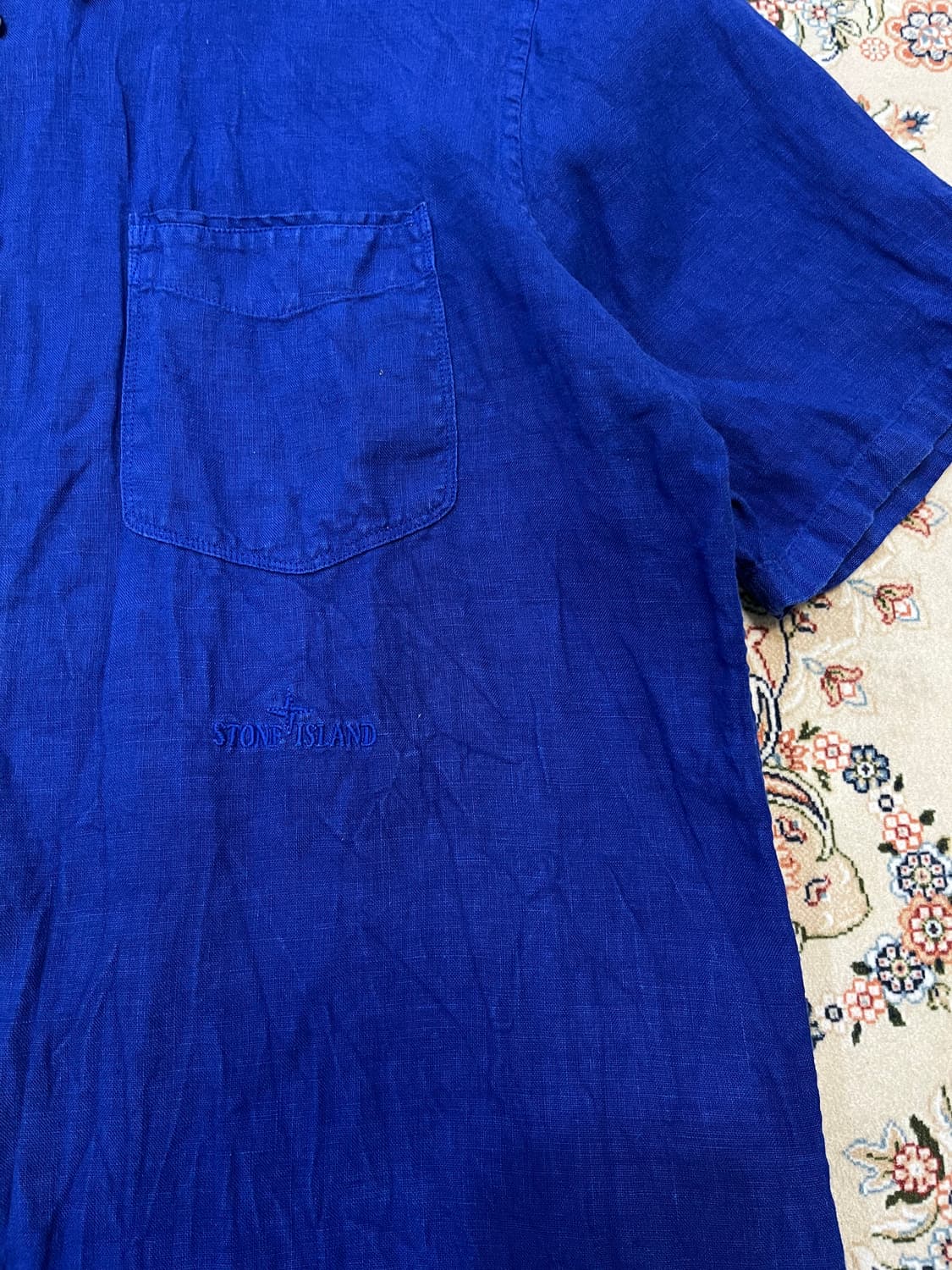 스톤아일랜드 08ss 자수로고 린넨 셔츠 반팔 상품이미지4