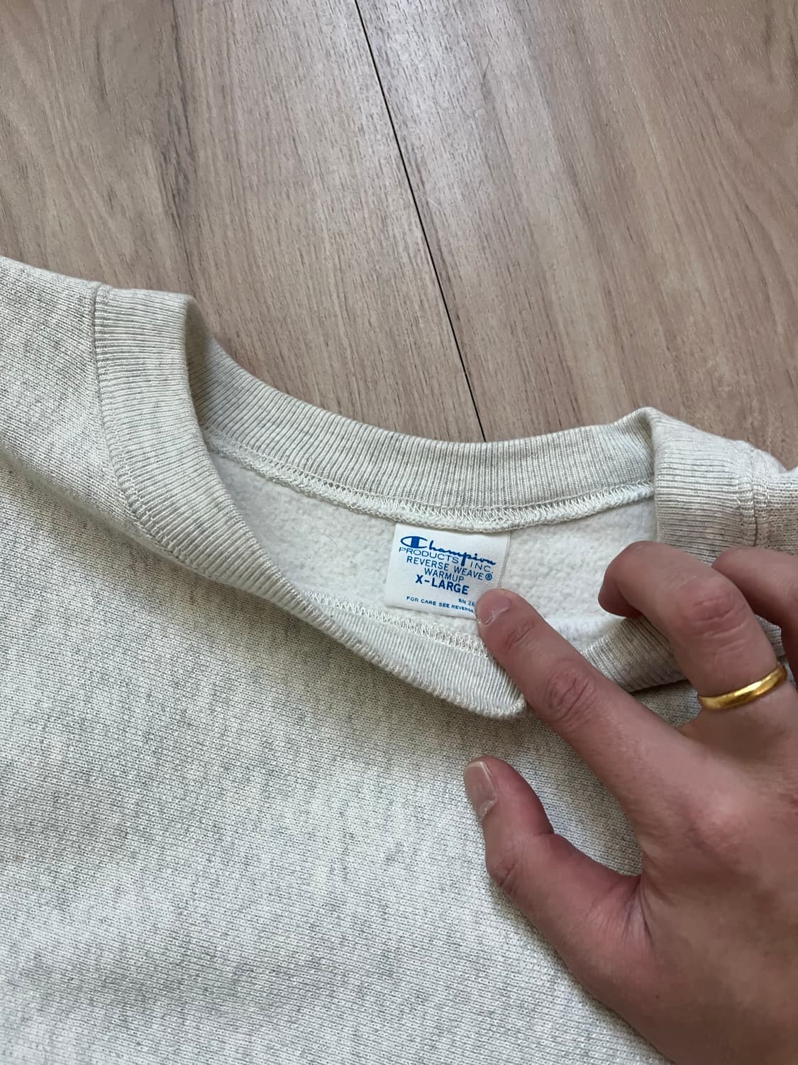 [XL]챔피온 리버스위브 스웻셔츠 오트밀 입니다. 상품이미지5